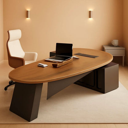 80-Inch Engineered Wood L-Shaped Executive Desk with Storage