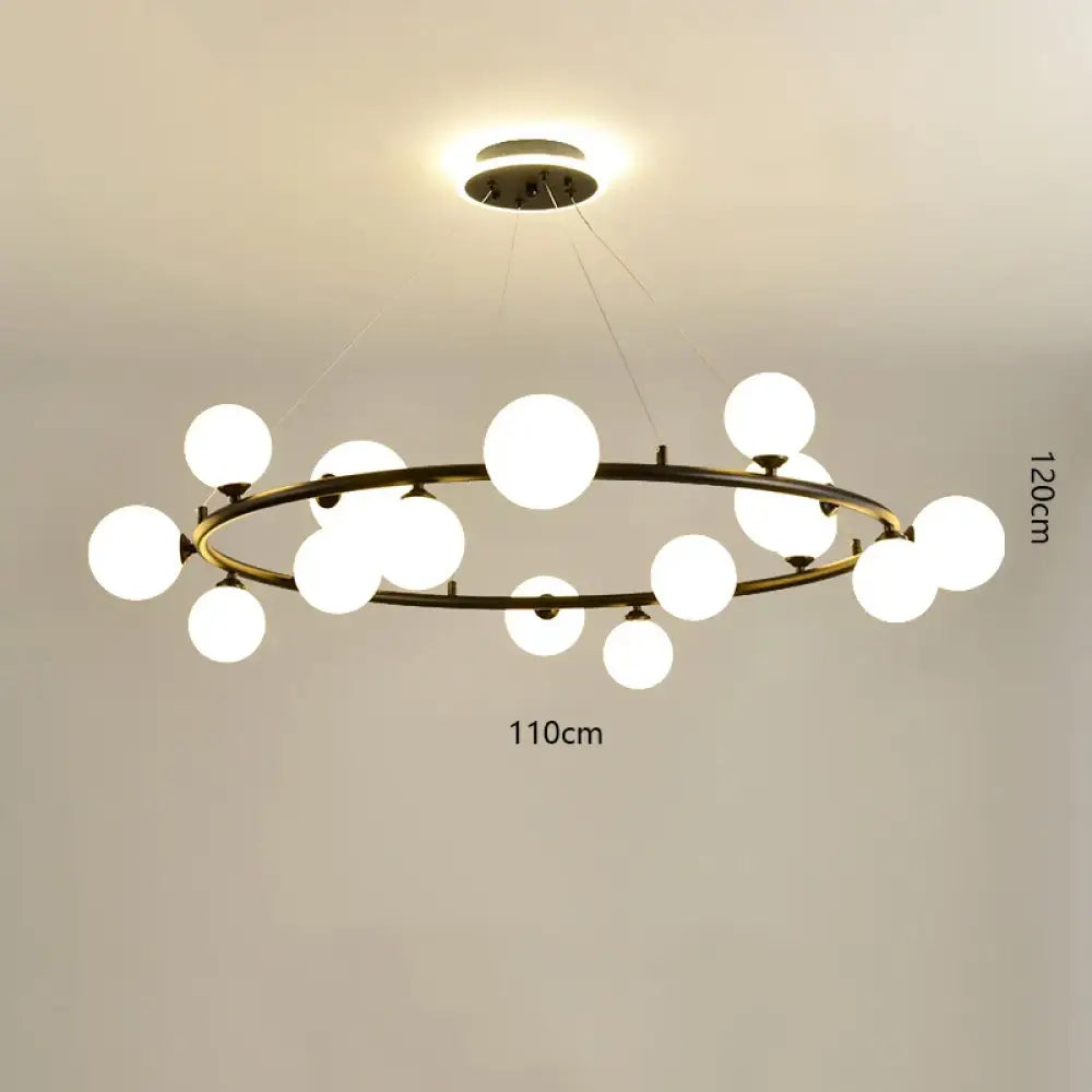 Modern LED Glass Globe Chandelier, 8 to 24 Heads, Black or Gold – view 21