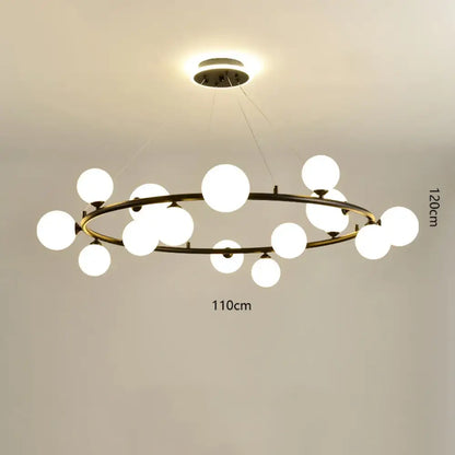 Modern LED Glass Globe Chandelier, 8 to 24 Heads, Black or Gold – view 21