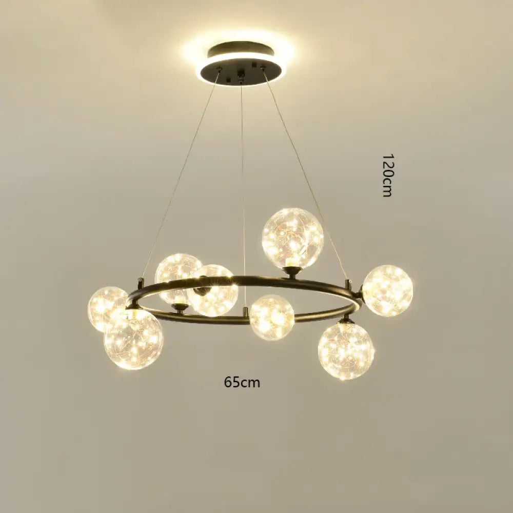Modern LED Glass Globe Chandelier, 8 to 24 Heads, Black or Gold – view 7