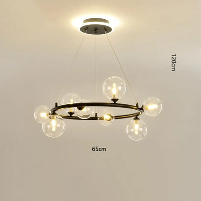 Modern LED Glass Globe Chandelier, 8 to 24 Heads, Black or Gold – view 11