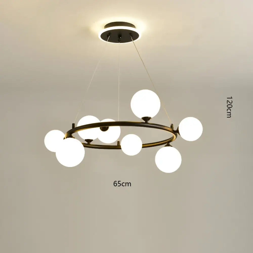 Modern LED Glass Globe Chandelier, 8 to 24 Heads, Black or Gold – view 9