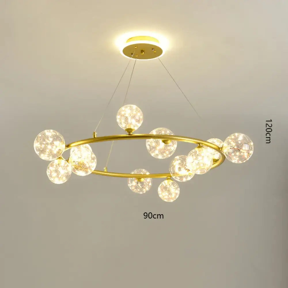 Modern LED Glass Globe Chandelier, 8 to 24 Heads, Black or Gold – view 14