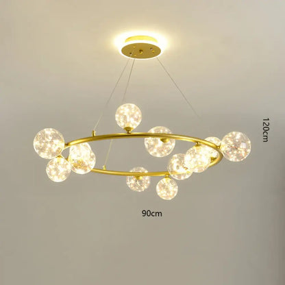Modern LED Glass Globe Chandelier, 8 to 24 Heads, Black or Gold – view 14