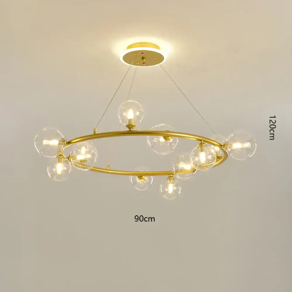 Modern LED Glass Globe Chandelier, 8 to 24 Heads, Black or Gold – view 18