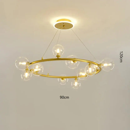 Modern LED Glass Globe Chandelier, 8 to 24 Heads, Black or Gold – view 18