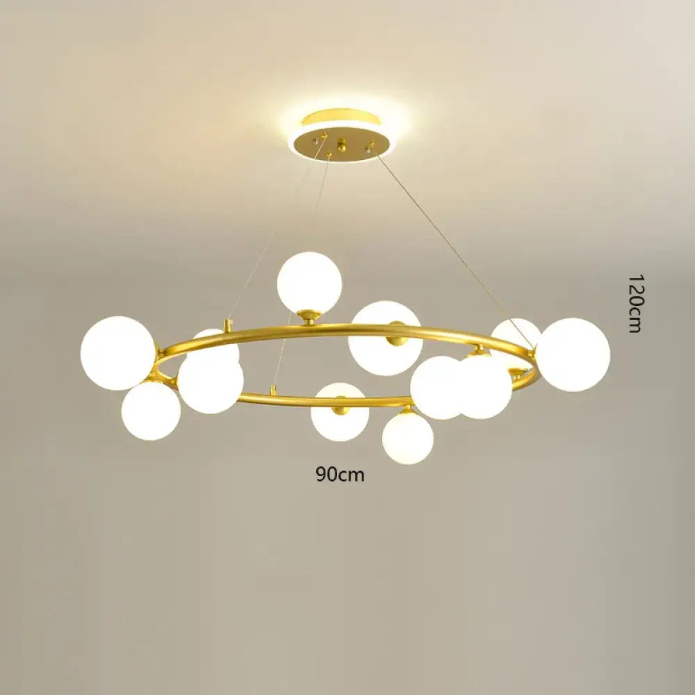 Modern LED Glass Globe Chandelier, 8 to 24 Heads, Black or Gold – view 16