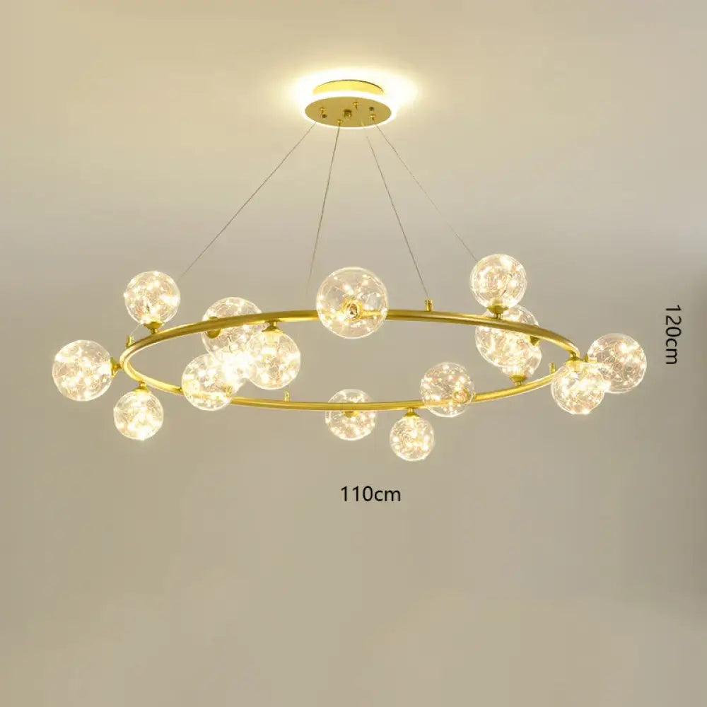 Modern LED Glass Globe Chandelier, 8 to 24 Heads, Black or Gold – view 20