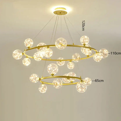 Modern LED Glass Globe Chandelier, 8 to 24 Heads, Black or Gold – view 26
