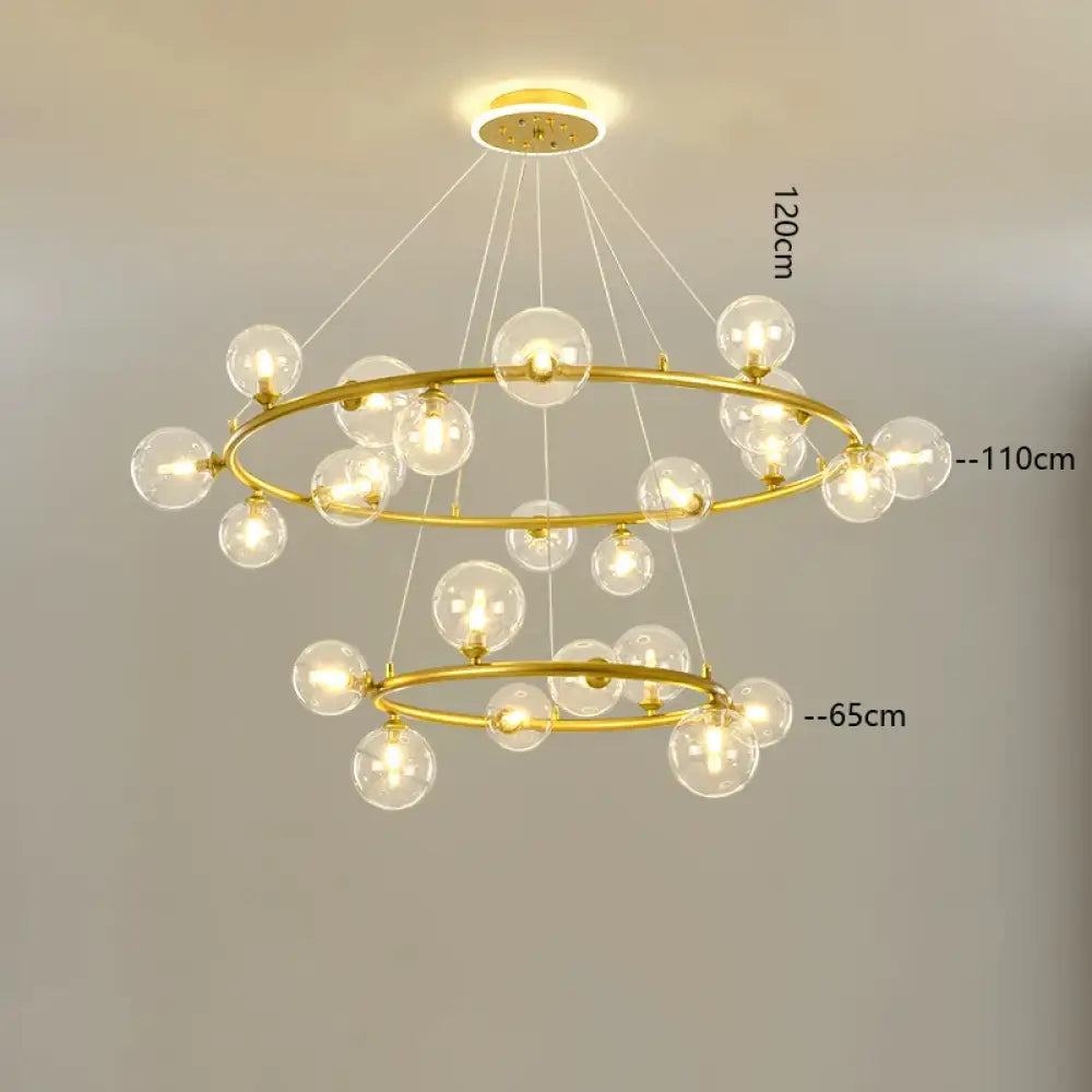 Modern LED Glass Globe Chandelier, 8 to 24 Heads, Black or Gold – view 30