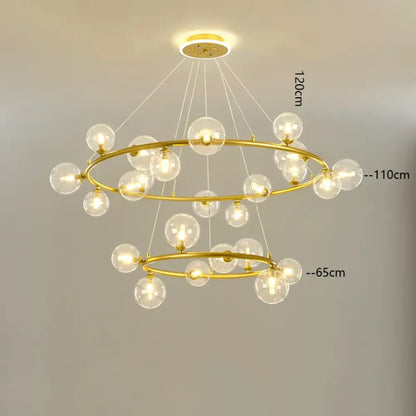 Modern LED Glass Globe Chandelier, 8 to 24 Heads, Black or Gold – view 30