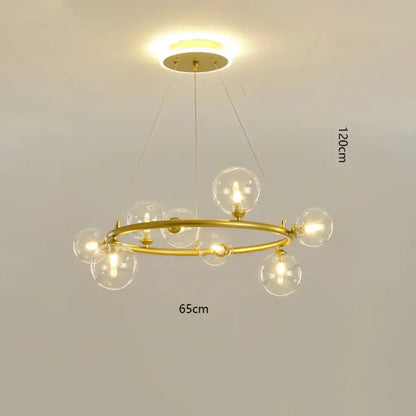 Modern LED Glass Globe Chandelier, 8 to 24 Heads, Black or Gold – view 12