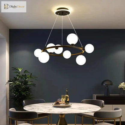 Modern LED Glass Globe Chandelier, 8 to 24 Heads, Black or Gold – view 6