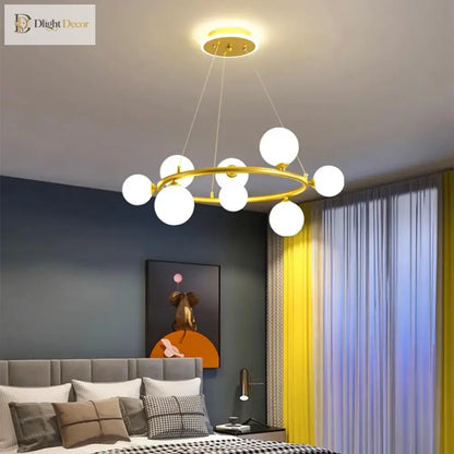 Modern LED Glass Globe Chandelier, 8 to 24 Heads, Black or Gold – view 5