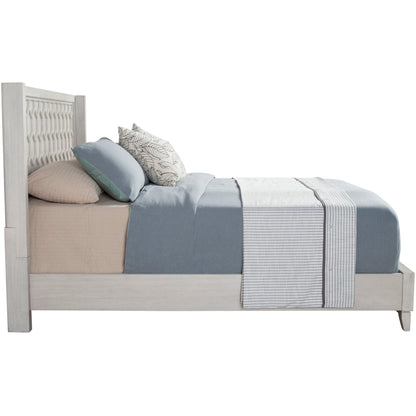 Denver Wood Panel Bed with Honeycomb Headboard, Light Grey Stain – view 4