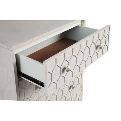 Denver Mahogany 5-Drawer Chest with Honeycomb Design in Light Gray – view 4