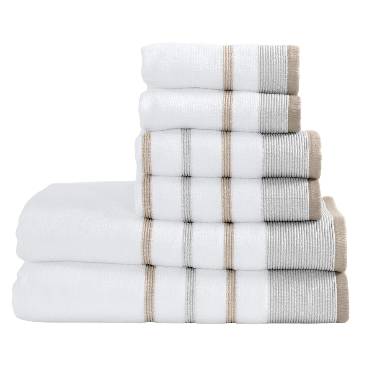 Decorative Cotton Stripe Bath Towel Set – Noelle Collection – view 18