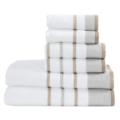 Decorative Cotton Stripe Bath Towel Set – Noelle Collection – view 18