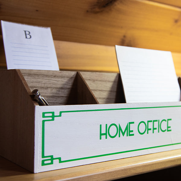 Vintage Farmhouse Green and White Desktop Organizer – view 8