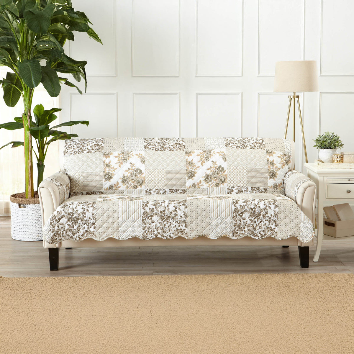 Reversible Patchwork Furniture Protector – Langdon Collection Sofa Cover – view 19