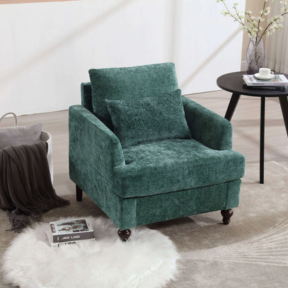 Mid Century Modern Tufted Armchair with Solid Wood Frame – view 20