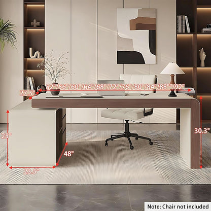 72-Inch High-Density Engineered Wood L-Shaped Executive Desk – view 2