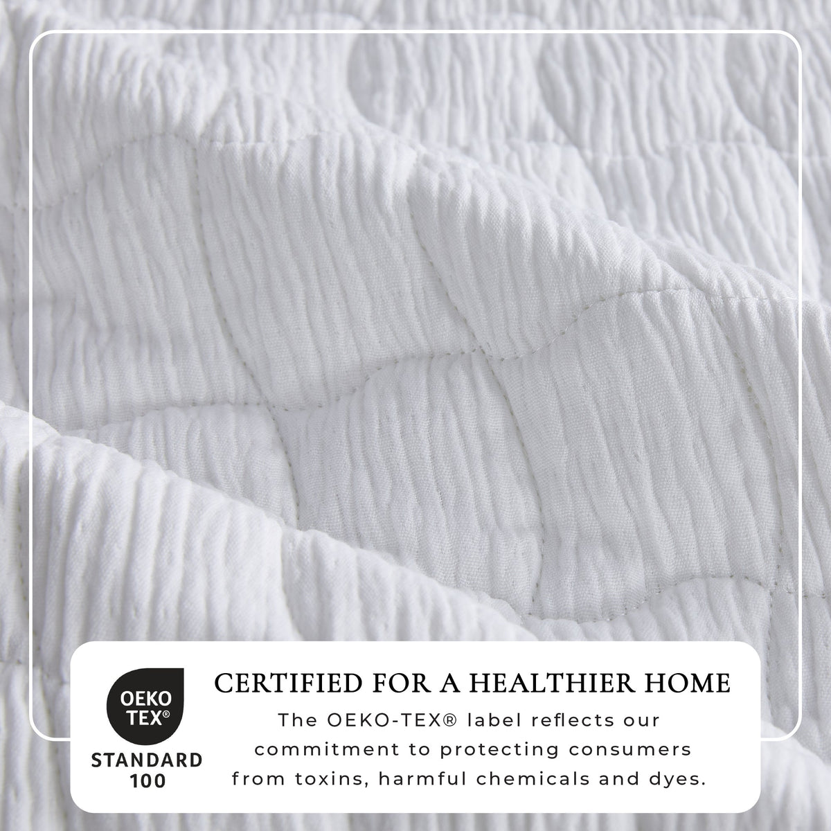 Gauze-Like Wave Stitch Quilt Set with Shams in White or Bone – view 3