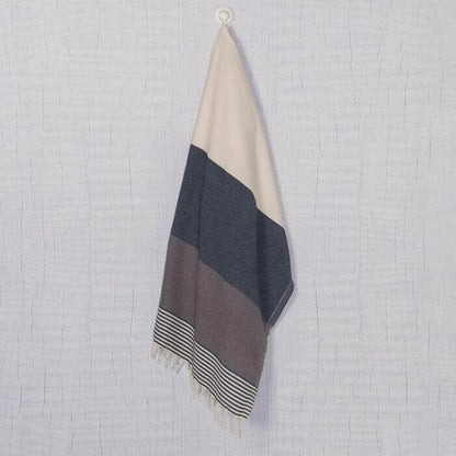 Multi Color Striped Turkish Towel, Handwoven Cotton, Oversized 39 x 70 – view 7