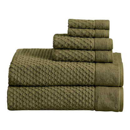 Cotton Diamond Waffle Weave Bath Towel Set – Grayson Collection – view 80