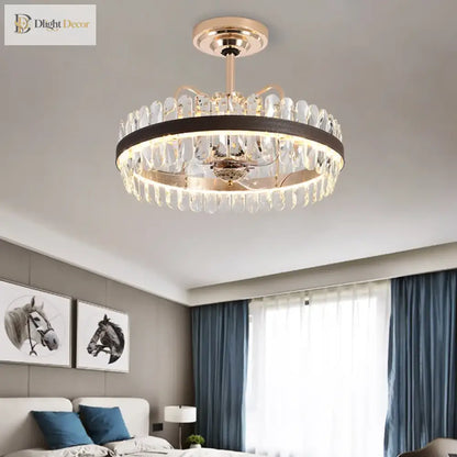 Dimmable LED Crystal Chandelier with Leather Accents, Oval or Round – view 5