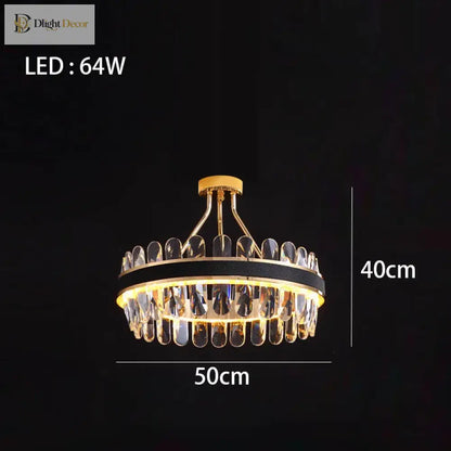 Dimmable LED Crystal Chandelier with Leather Accents, Oval or Round – view 19