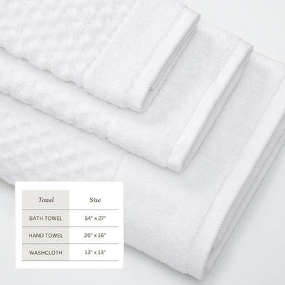 Cotton Diamond Waffle Weave Bath Towel Set – Grayson Collection – view 7