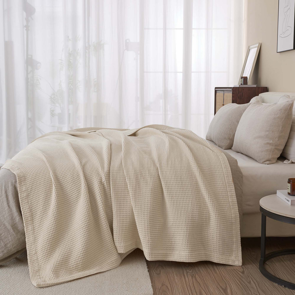 Mikala Collection 100% Cotton Waffle Weave Blanket – view 35
