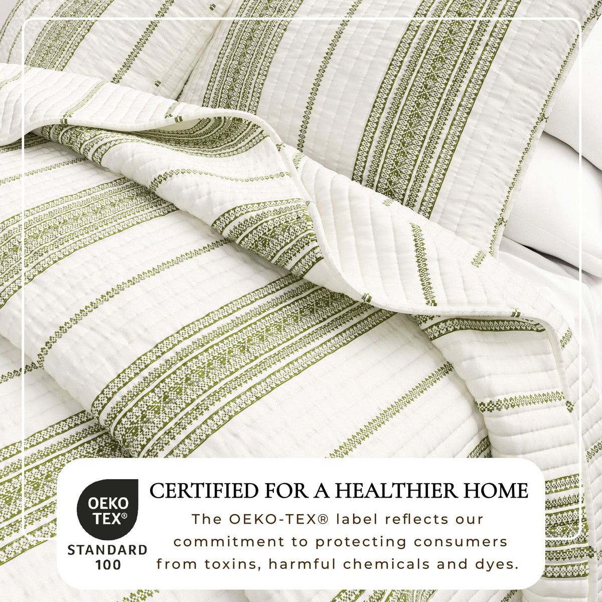 Classic Farmhouse Stripe Reversible Quilt Set – Wesley Collection – view 7