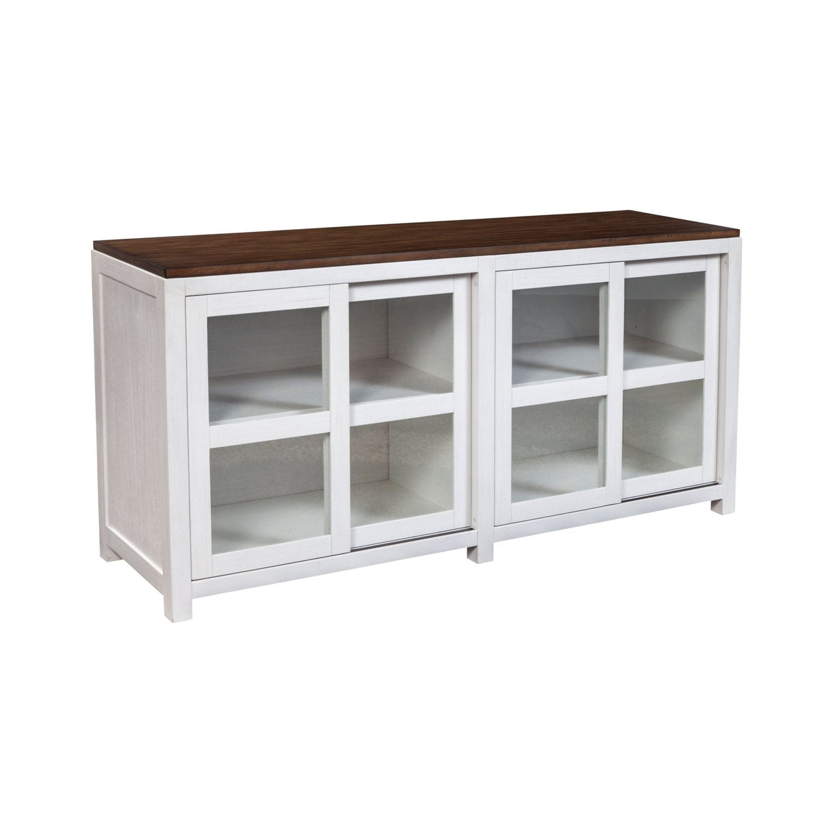 Donham Large Two-Tone Farmhouse Display Cabinet – view 4