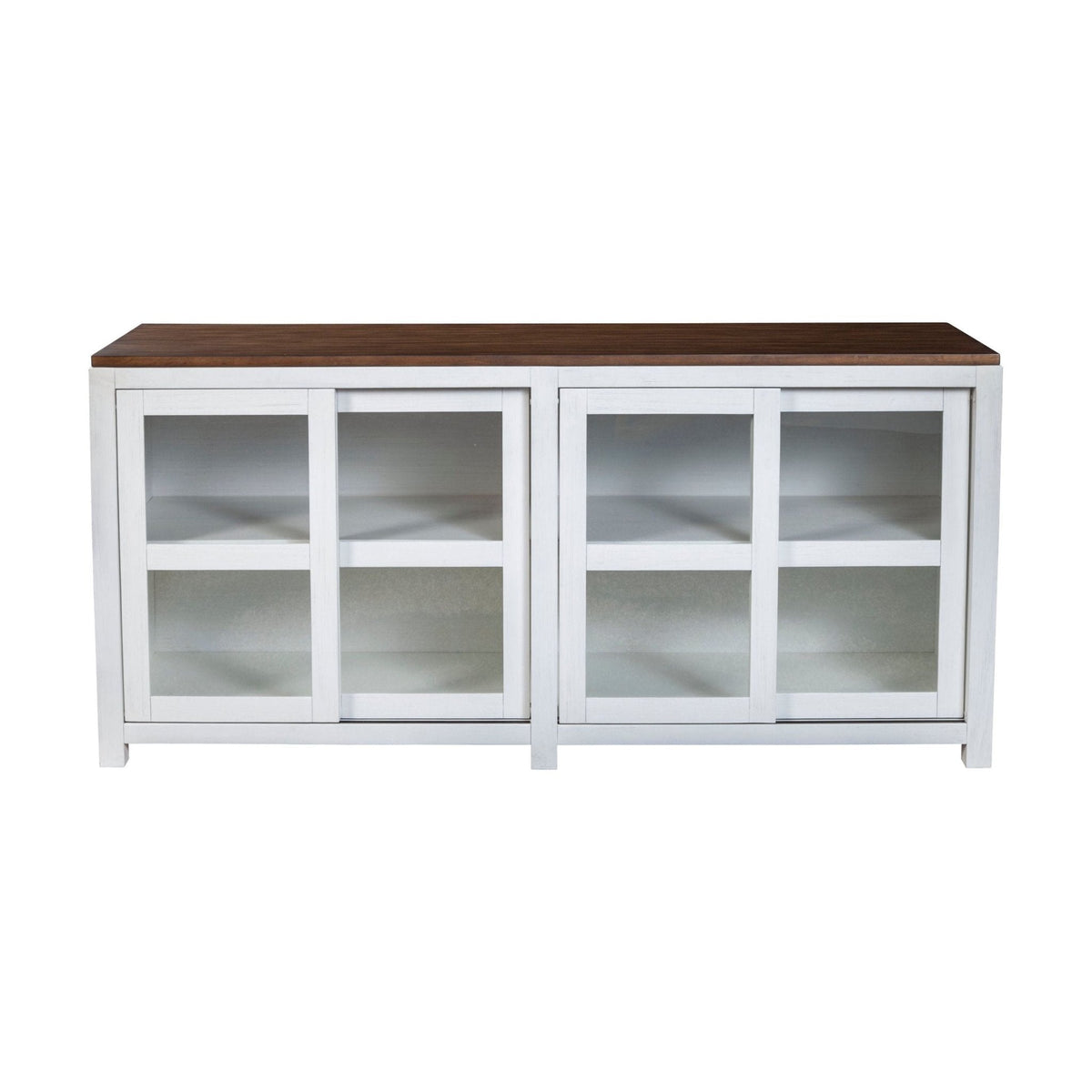 Donham Large Two-Tone Farmhouse Display Cabinet – view 3