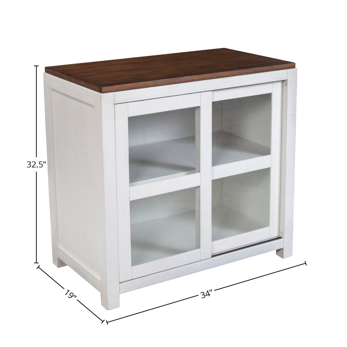 Donham Small Two-Tone Farmhouse Display Cabinet, 34 Inch – view 5