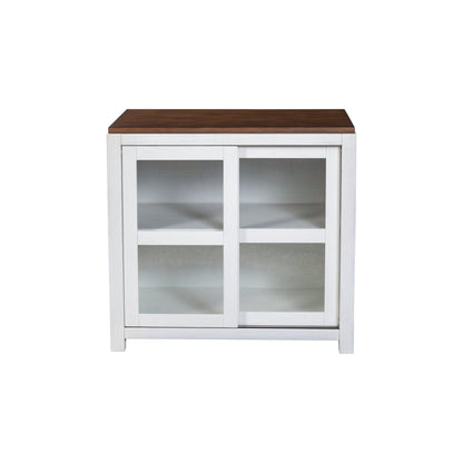 Two-Tone Farmhouse Display Cabinet: Donham Small