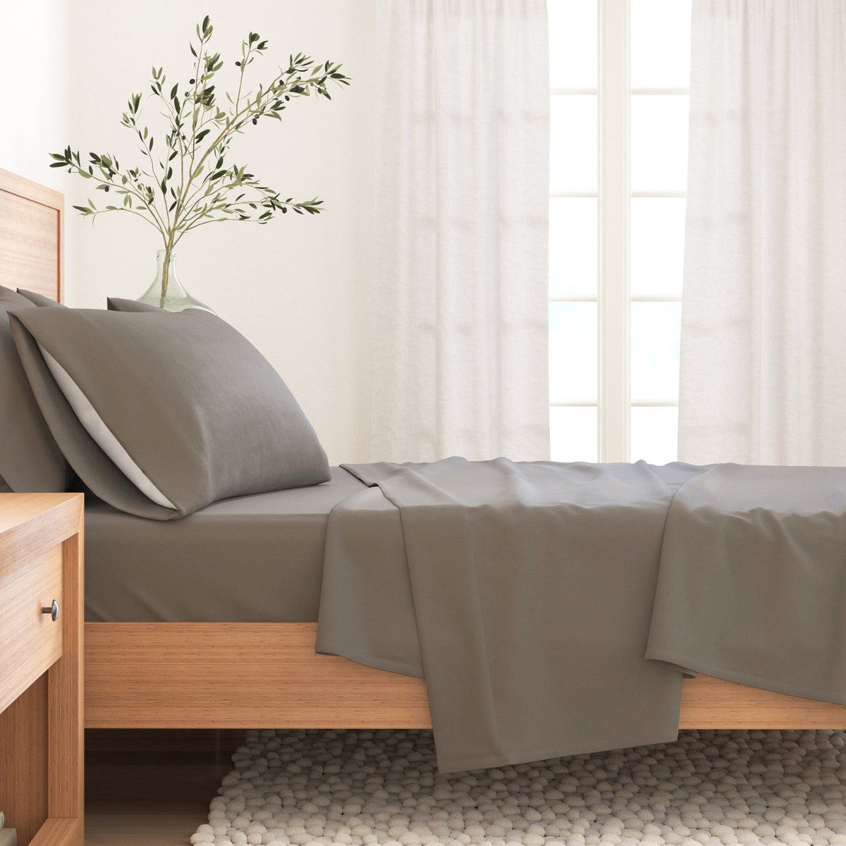 Solid Cotton Flannel Sheet Set – Nordic Collection – view 27