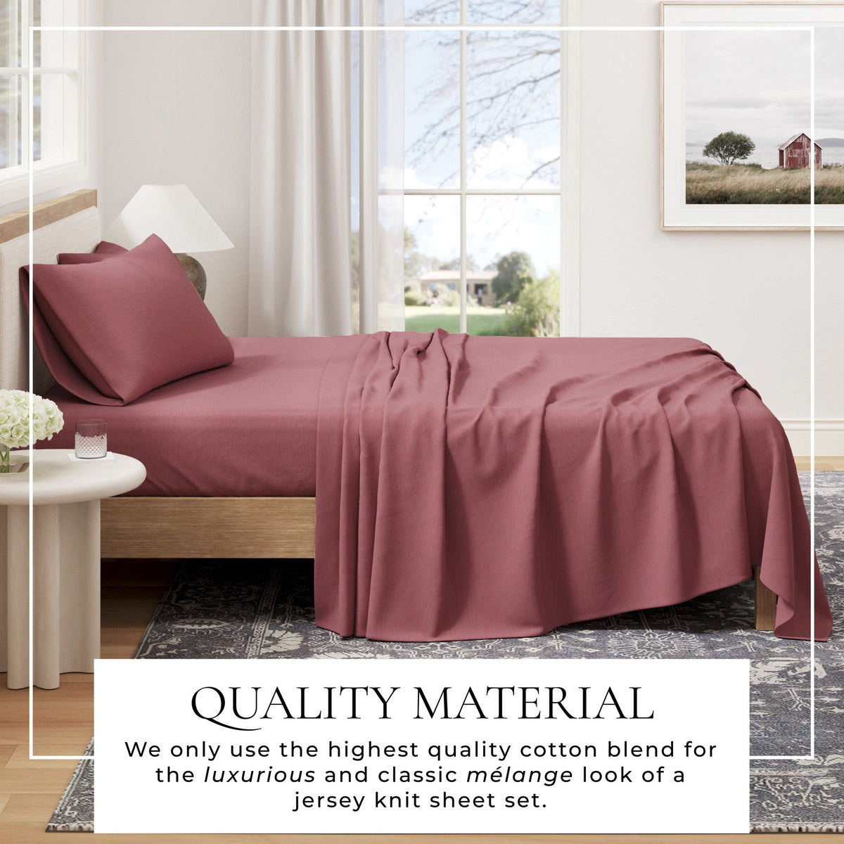 Heathered Jersey Knit Sheet Set – Carmen Collection – view 44