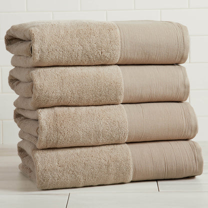 Priya Collection Cotton 6-Piece Towel Set with Linen-Like Border – view 31