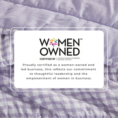 Purple Gingham Printed Washed Microfiber Quilt Set with Shams – view 5