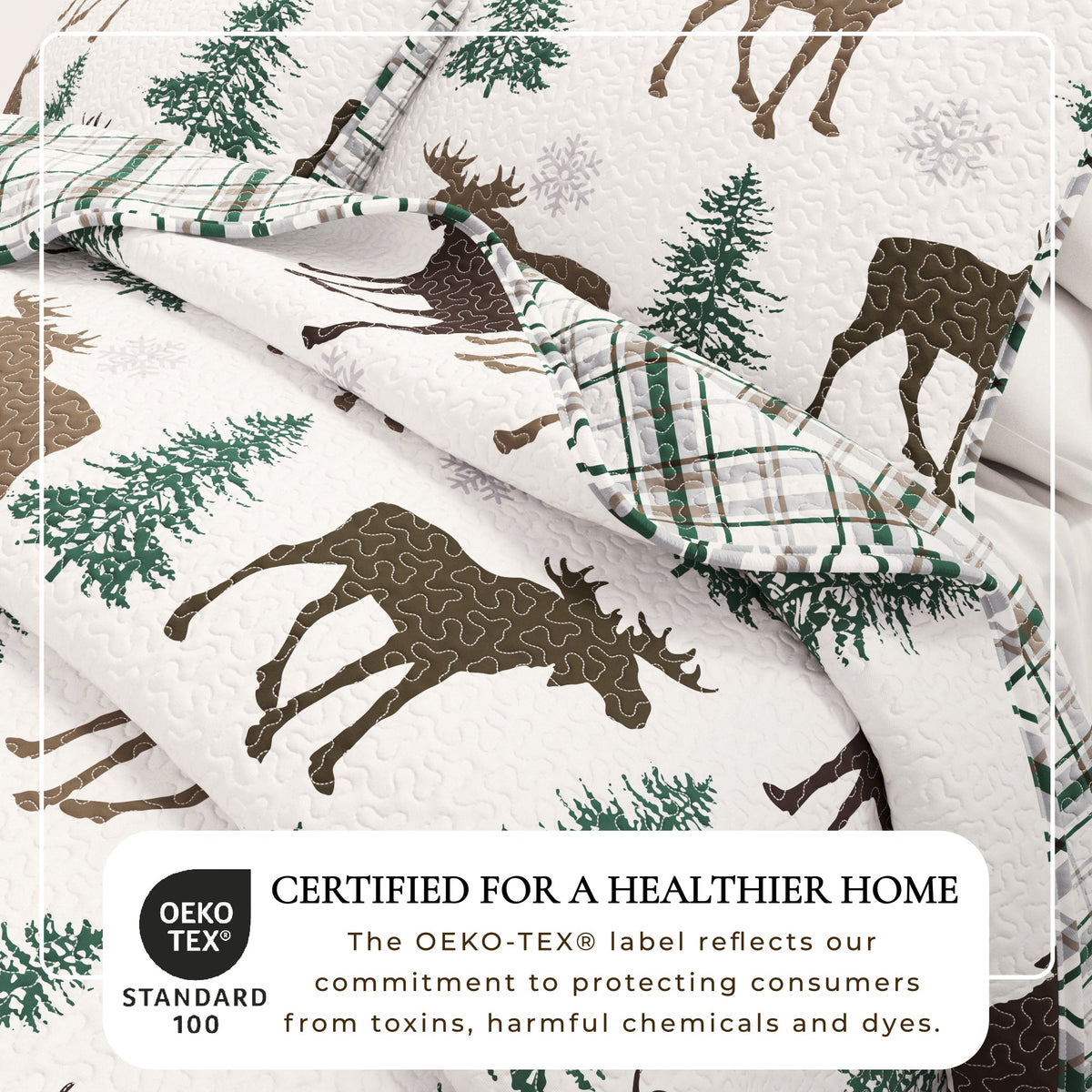 Moose and Trees Lodge Quilt Set with Shams – Wilderness Collection – view 8