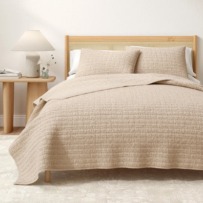 Garment-Washed Cotton Waffle Weave Quilt Set – Genevieve Collection – view 13