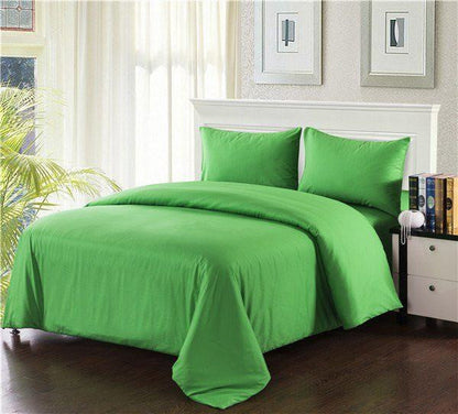 100% Cotton Solid Lime Green Duvet Cover Set with Zipper Closure – view 2