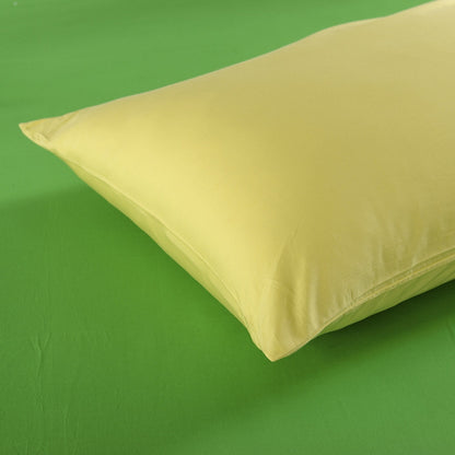 100% Cotton Solid Banana Yellow Duvet Cover Set with Zipper Closure – view 3