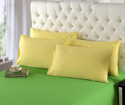 100% Cotton Solid Banana Yellow Duvet Cover Set with Zipper Closure – view 5