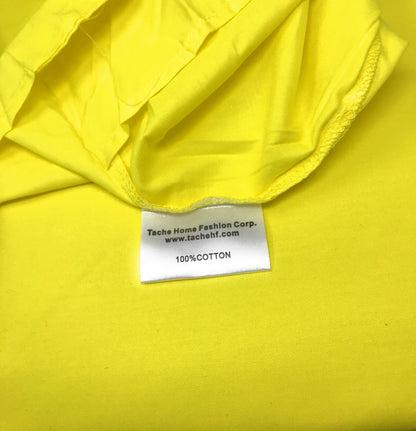 100% Cotton Neon Yellow Duvet Cover Set with Zipper Closure – view 3