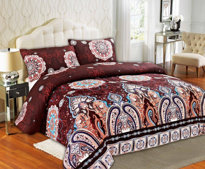 Burgundy Palace Paisley Medallion Twin Duvet Cover Set – view 2