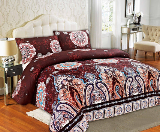 Burgundy Palace Paisley Medallion Twin Duvet Cover Set – view 2